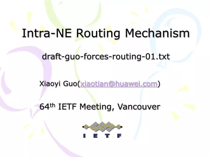 intra ne routing mechanism draft guo forces routing 01 txt