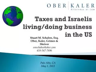 Taxes and Israelis living/doing business in the US