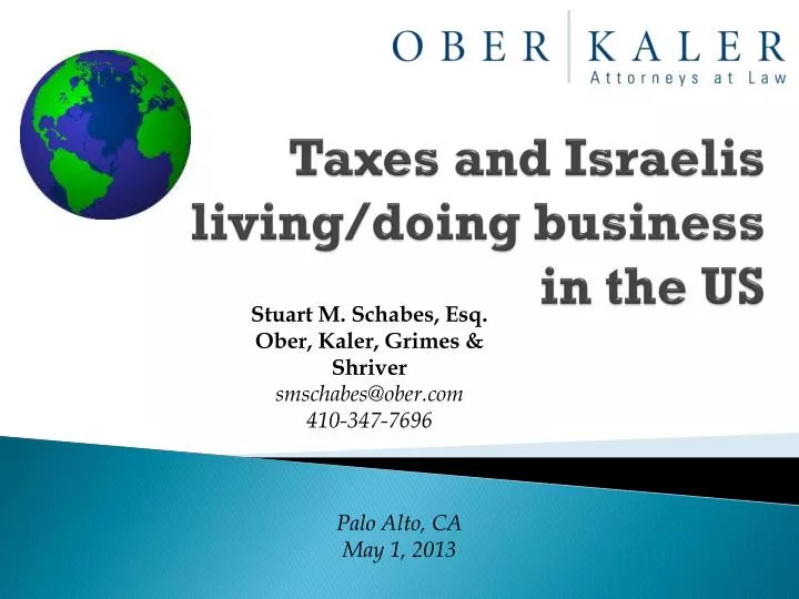 taxes and israelis living doing business in the us
