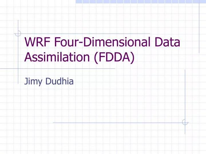 wrf four dimensional data assimilation fdda