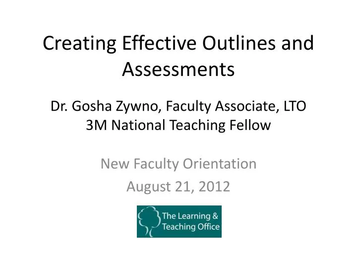 creating effective outlines and assessments