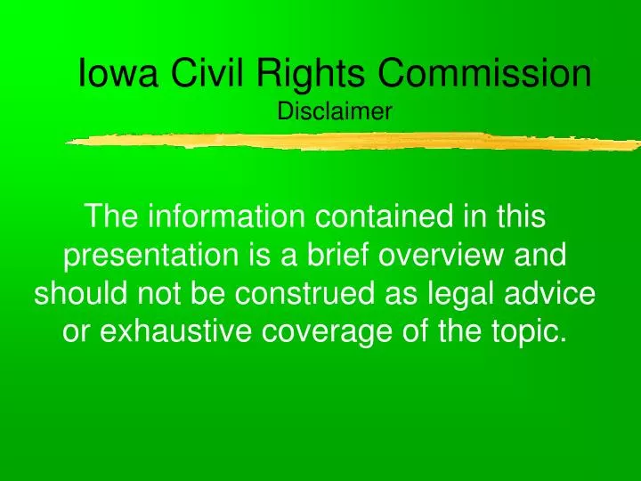 iowa civil rights commission disclaimer