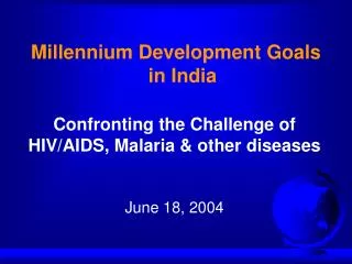 Millennium Development Goals in India
