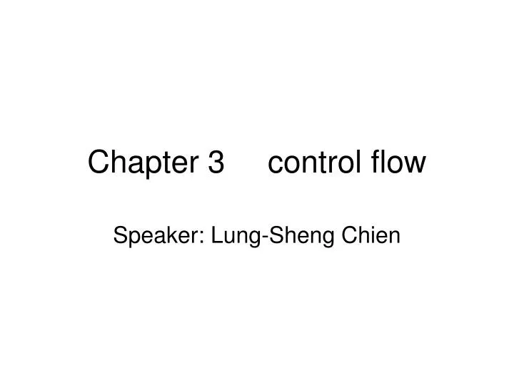 chapter 3 control flow