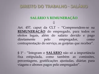 direito do trabalho sal rio