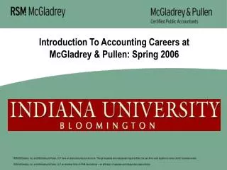 Introduction To Accounting Careers at McGladrey &amp; Pullen: Spring 2006