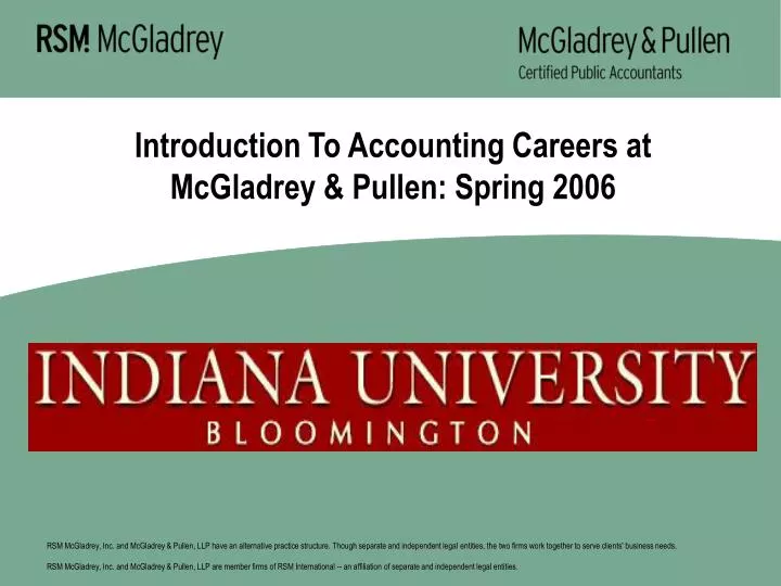 introduction to accounting careers at mcgladrey pullen spring 2006