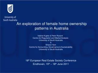 An exploration of female home ownership patterns in Australia