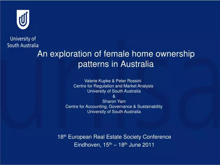 an exploration of female home ownership patterns in australia