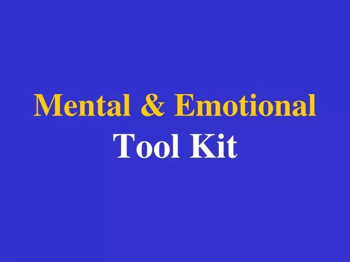 mental emotional tool kit