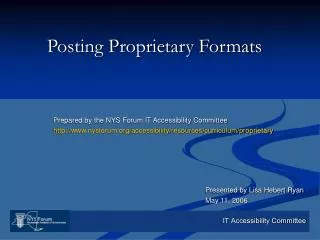 Posting Proprietary Formats