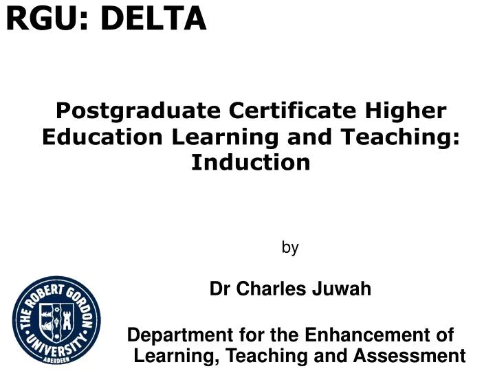 postgraduate certificate higher education learning and teaching induction