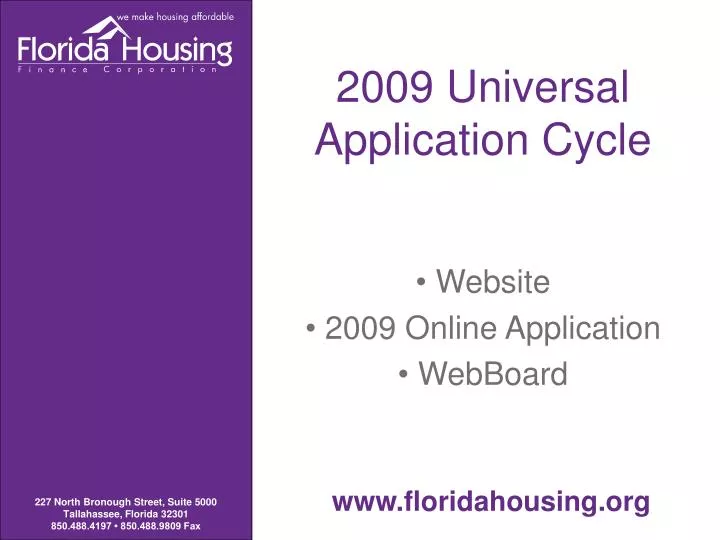 2009 universal application cycle