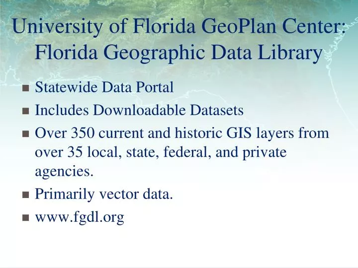 university of florida geoplan center florida geographic data library