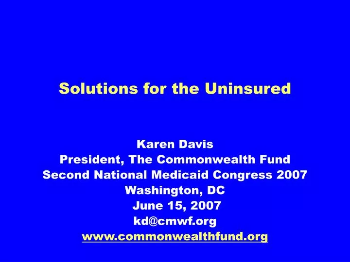 solutions for the uninsured