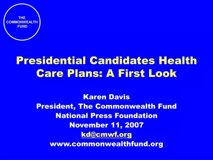 presidential candidates health care plans a first look