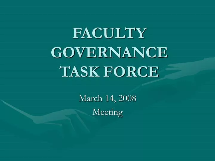 faculty governance task force