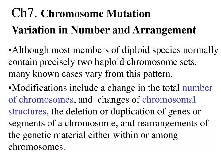 ch7 chromosome mutation variation in number and arrangement