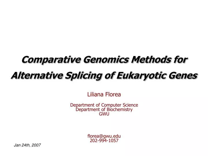 comparative genomics methods for alternative splicing of eukaryotic genes