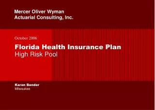 Florida Health Insurance Plan High Risk Pool
