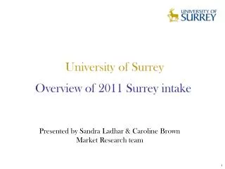 Overview of 2011 Surrey intake