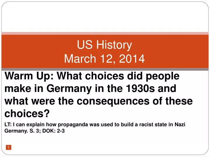 us history march 12 2014
