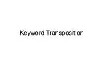 Keyword Transposition