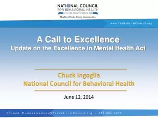A Call to Excellence Update on the Excellence in Mental Health Act