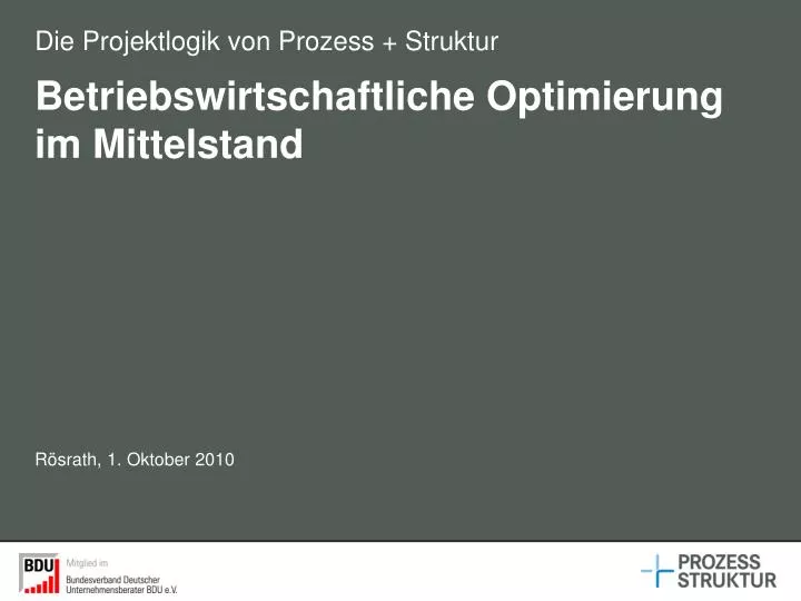 betriebswirtschaftliche optimierung im mittelstand