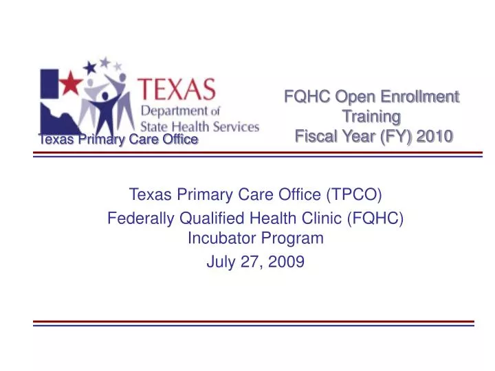 fqhc open enrollment training fiscal year fy 2010