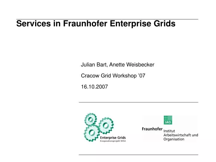 services in fraunhofer enterprise grids