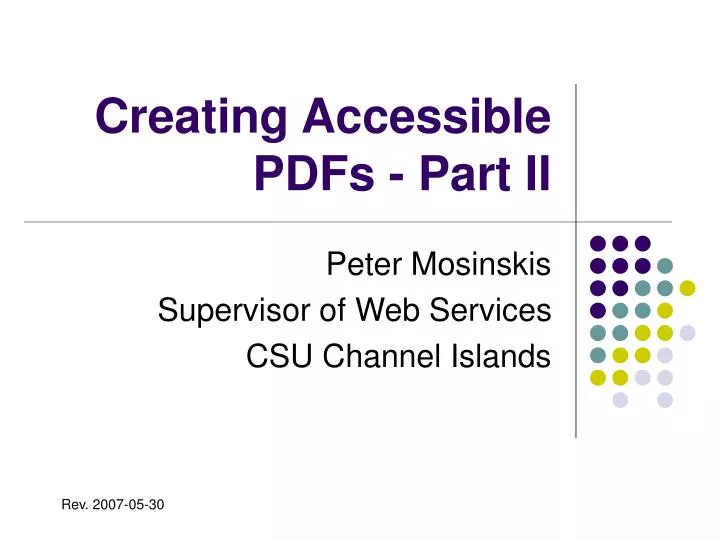 creating accessible pdfs part ii