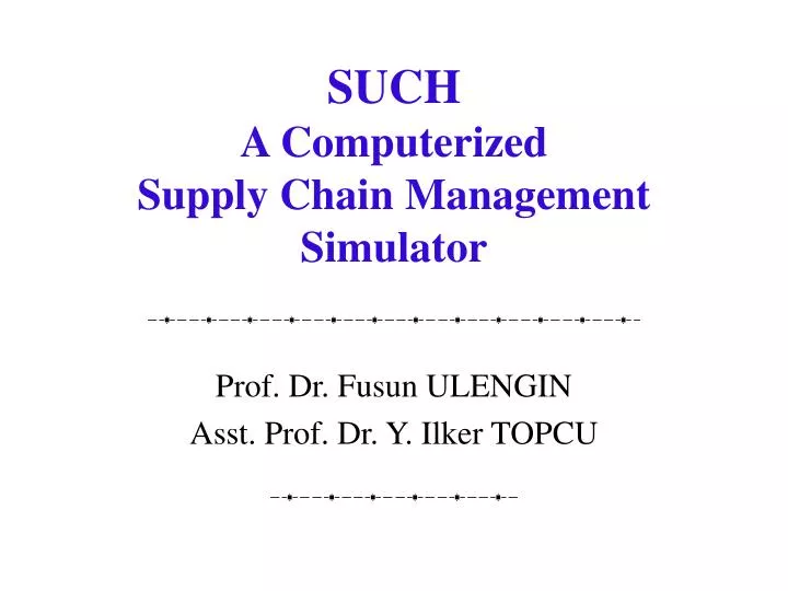 such a computerized supply chain management simulator
