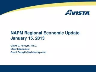 NAPM Regional Economic Update January 15, 2013