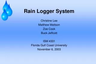 Rain Logger System