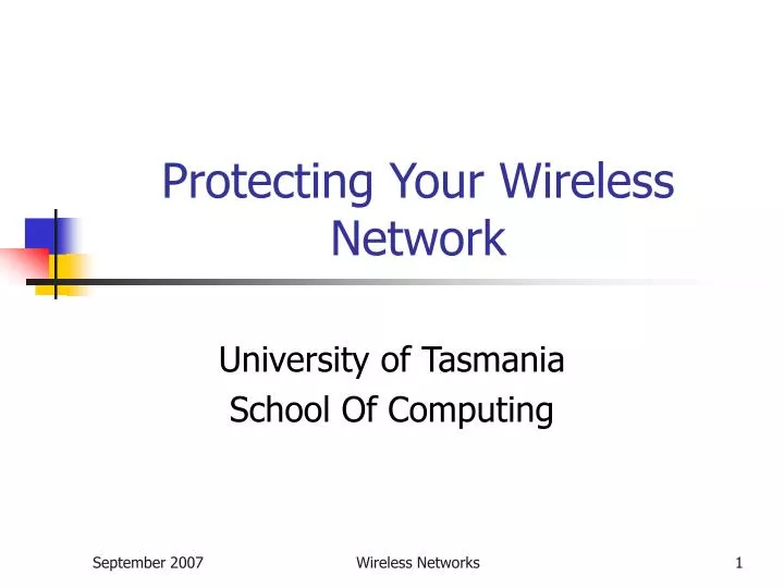protecting your wireless network