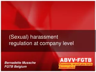 (Sexual) harassment regulation at company level