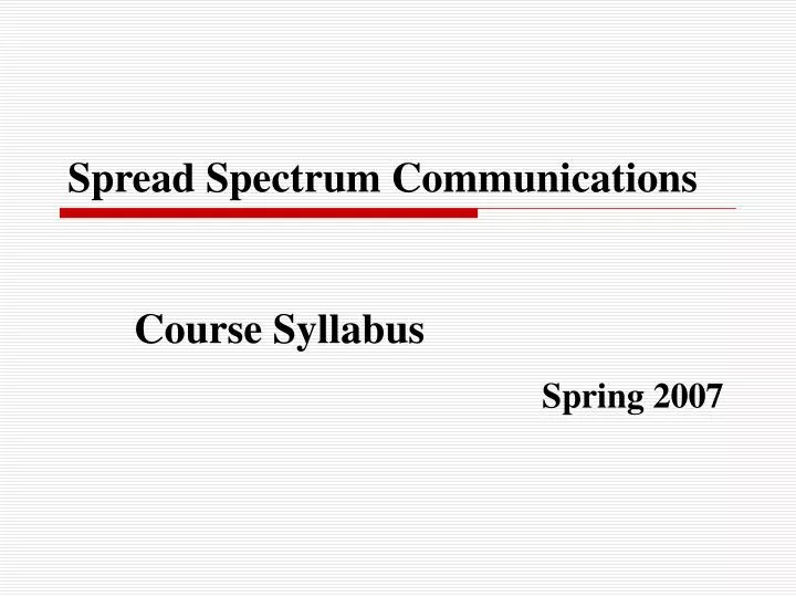 spread spectrum communications