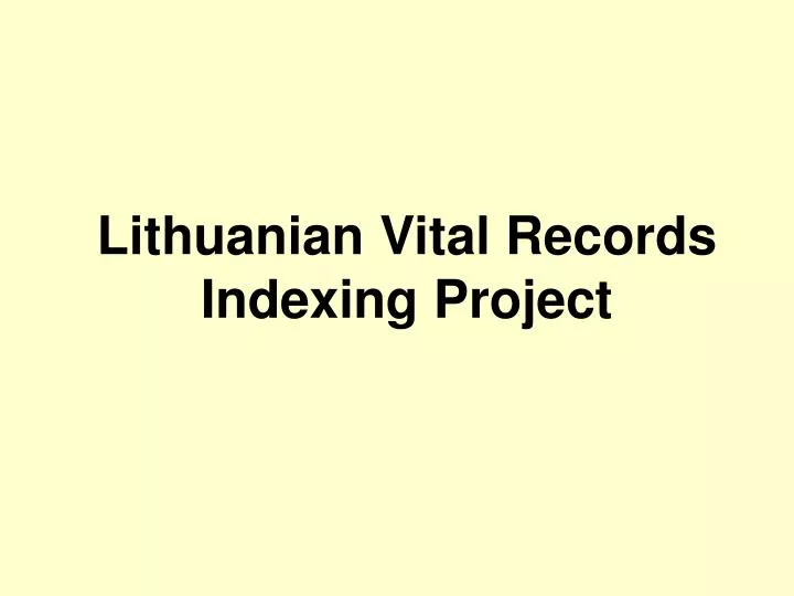 lithuanian vital records indexing project