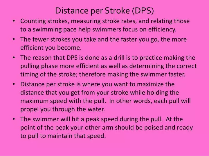 distance per stroke dps