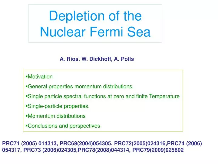 depletion of the nuclear fermi sea
