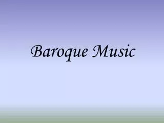 Baroque Music