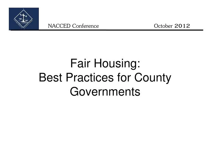 fair housing best practices for county governments
