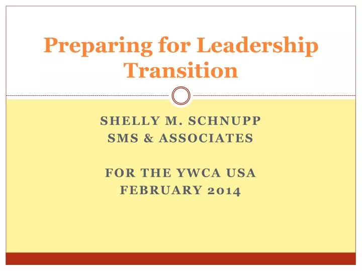 preparing for leadership transition