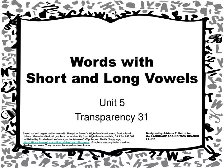 words with short and long vowels