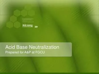 Acid Base Neutralization