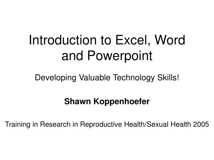 introduction to excel word and powerpoint