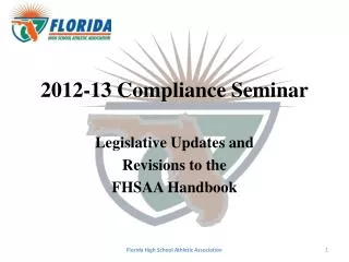 2012-13 Compliance Seminar
