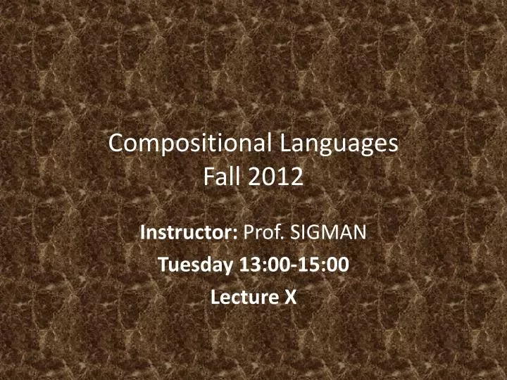 compositional languages fall 2012