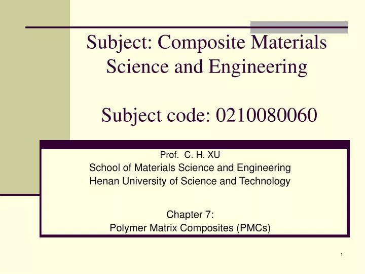 subject composite materials science and engineering subject code 0210080060